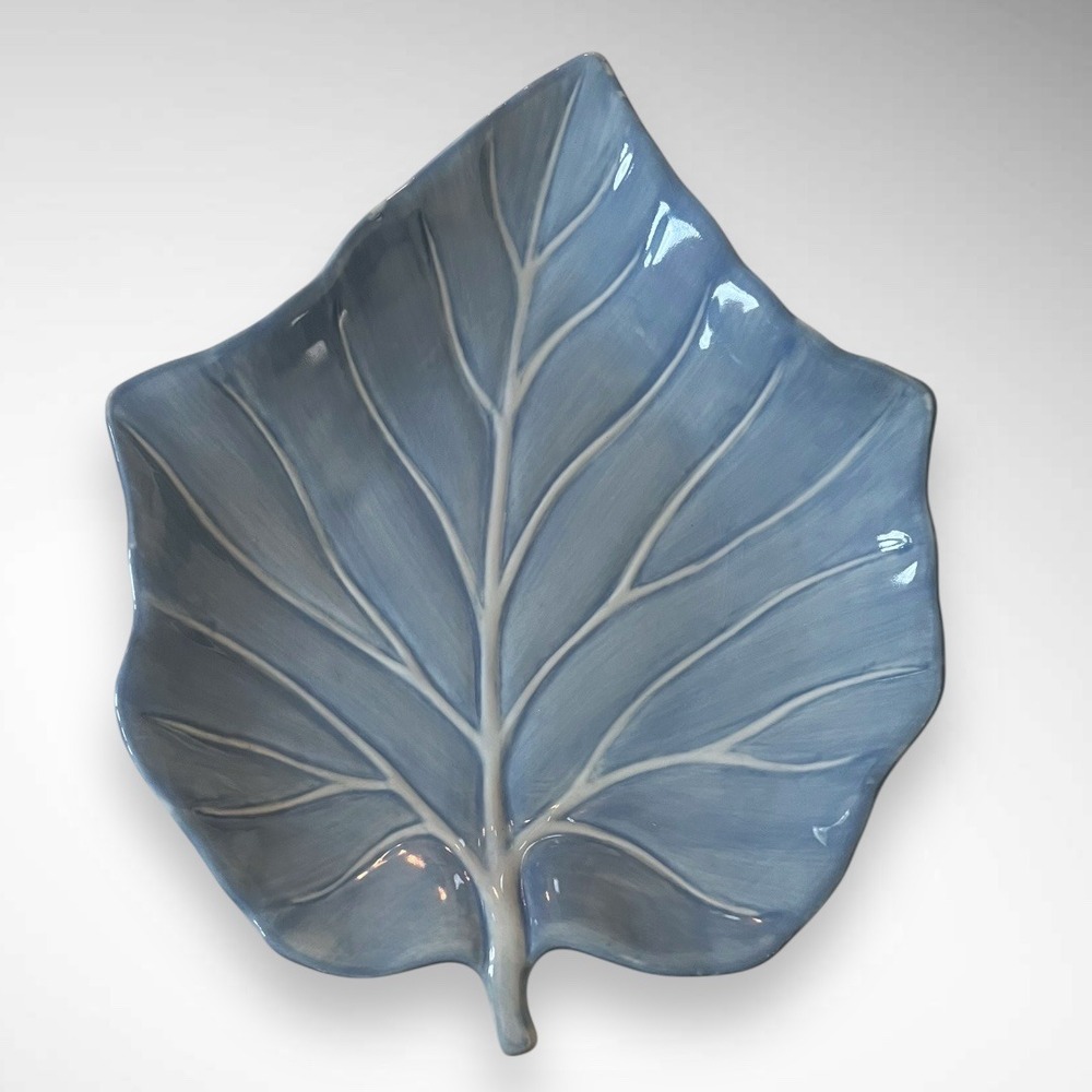WAVERLY Hand Painted Ceramic Leaf Shape Decorative Dish | EUC